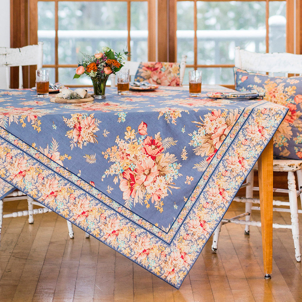 April Cornell Cotton Tablecloth Vintage Denim | Designed in Canada