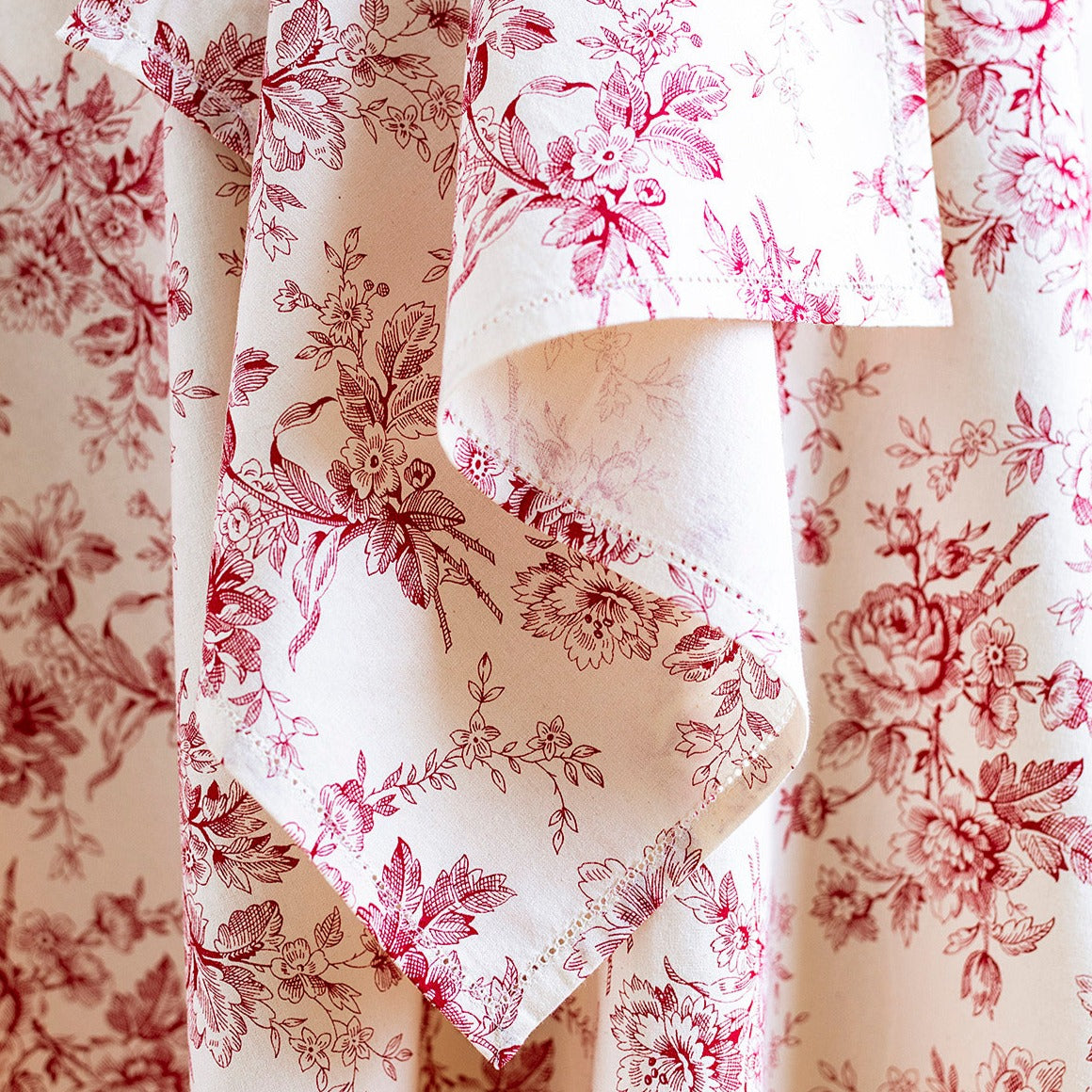 April Cornell Printed Napkins Set of 4 | Rosalind Red, Cotton
