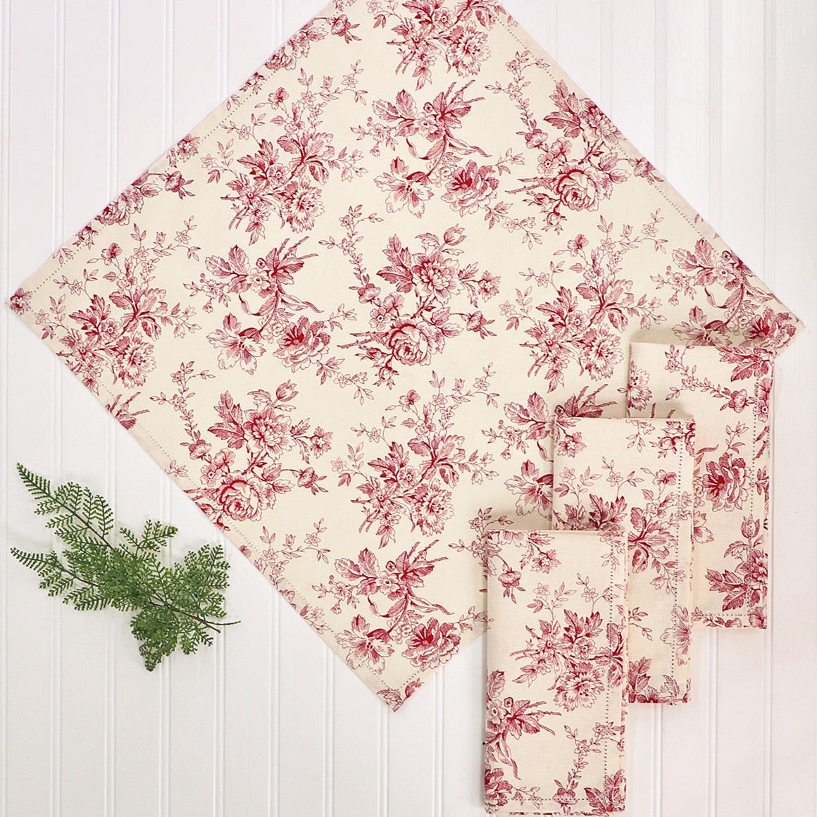 April Cornell Printed Napkins Set of 4 | Rosalind Red, Cotton