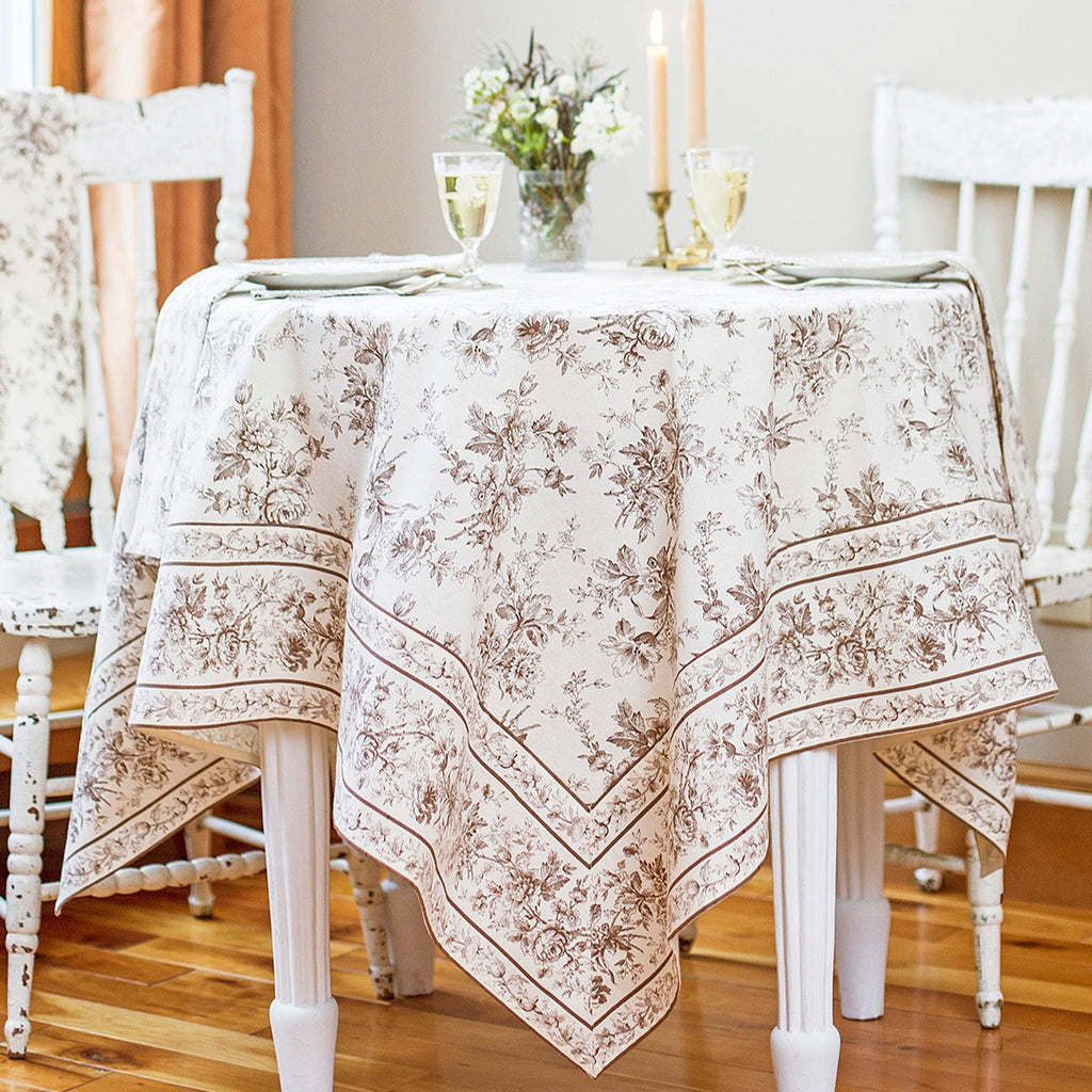 April Cornell Cotton Tablecloth Rosalind Chocolate | Designed in Canada