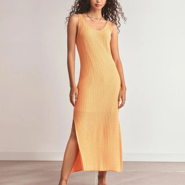 Z Supply Brayden Crochet Midi Dress, Papaya | Designed in USA