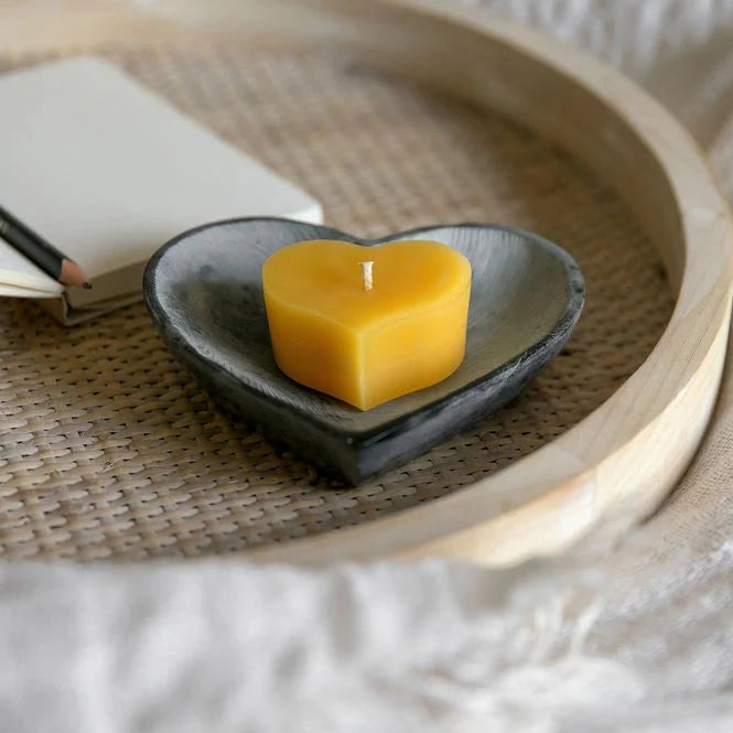 Bees Wax Sweet Heart Votive Candle - Made on Vancouver Island
