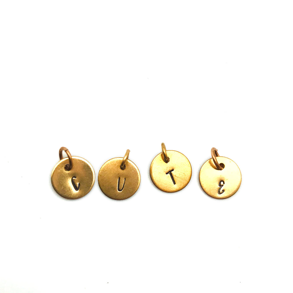 Bella Vita Charms Stamped Initials Gold | Made in the USA