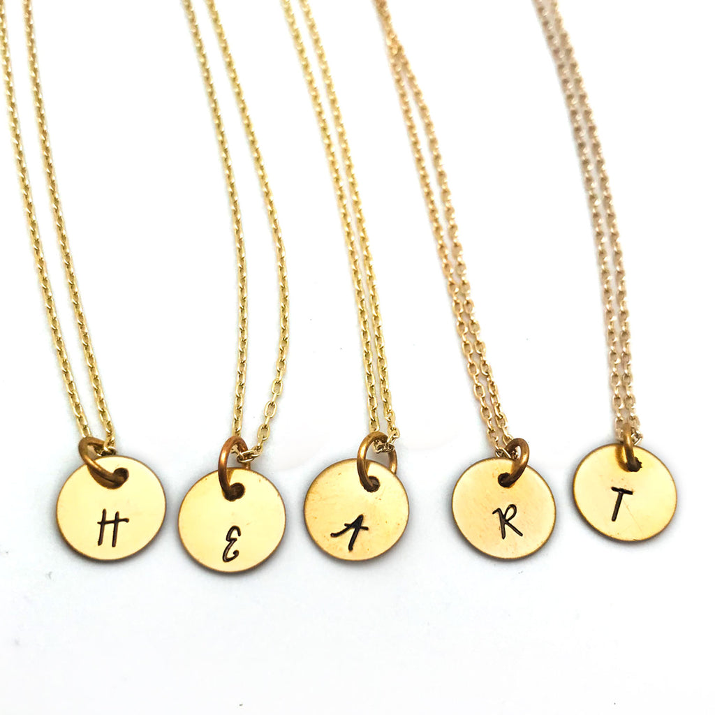 Bella Vita Necklace Stamped Initials Gold | Made in the USA