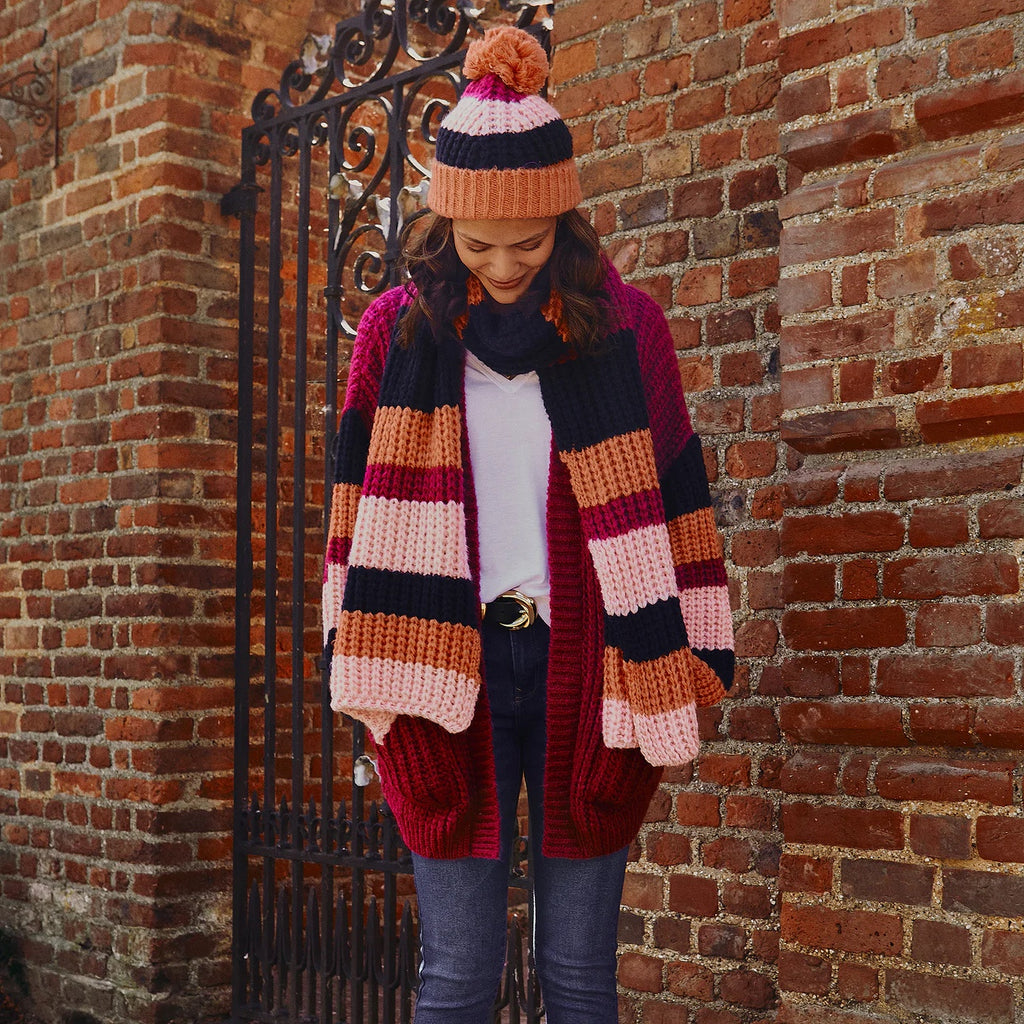 Cara & The Sky Phoebe Twist Hat - Berry, Made in the UK