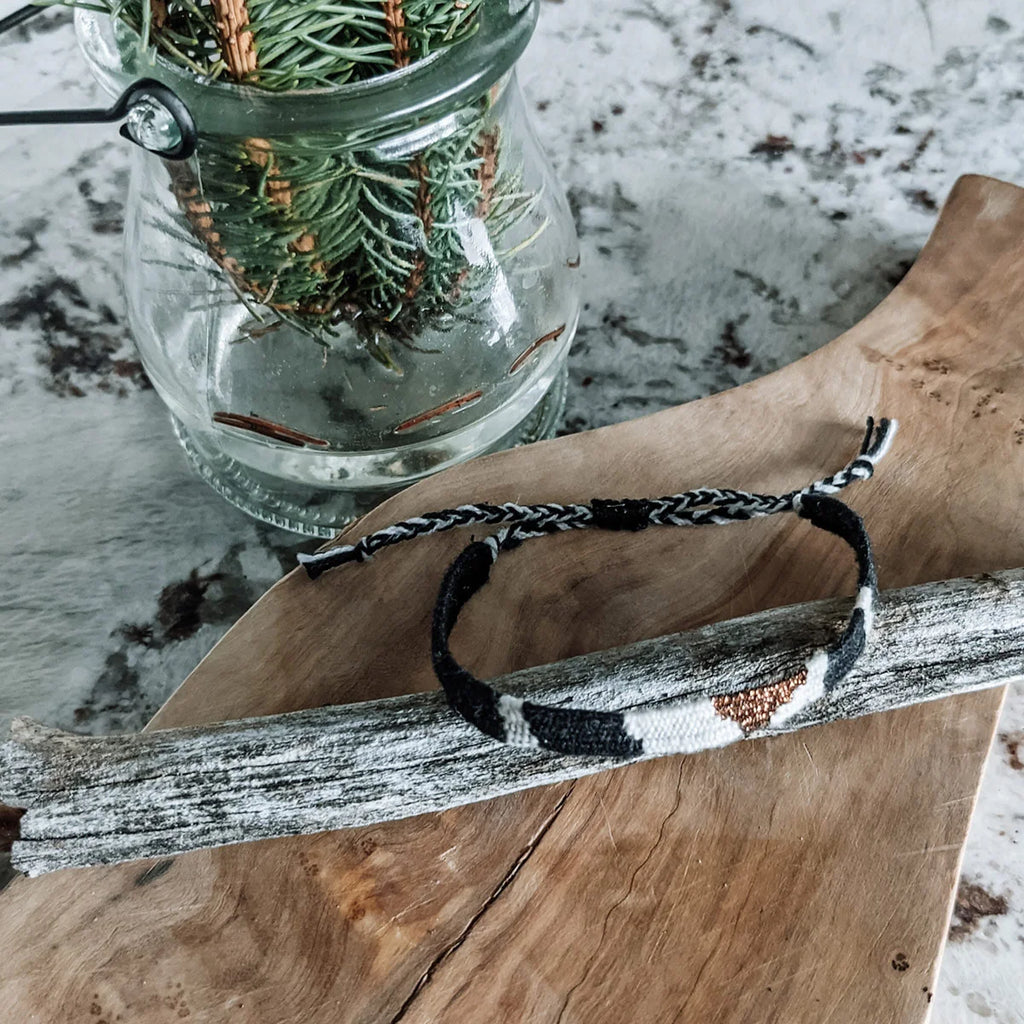 Pine Cone Treasures Hand Woven Bracelet | Cast Iron