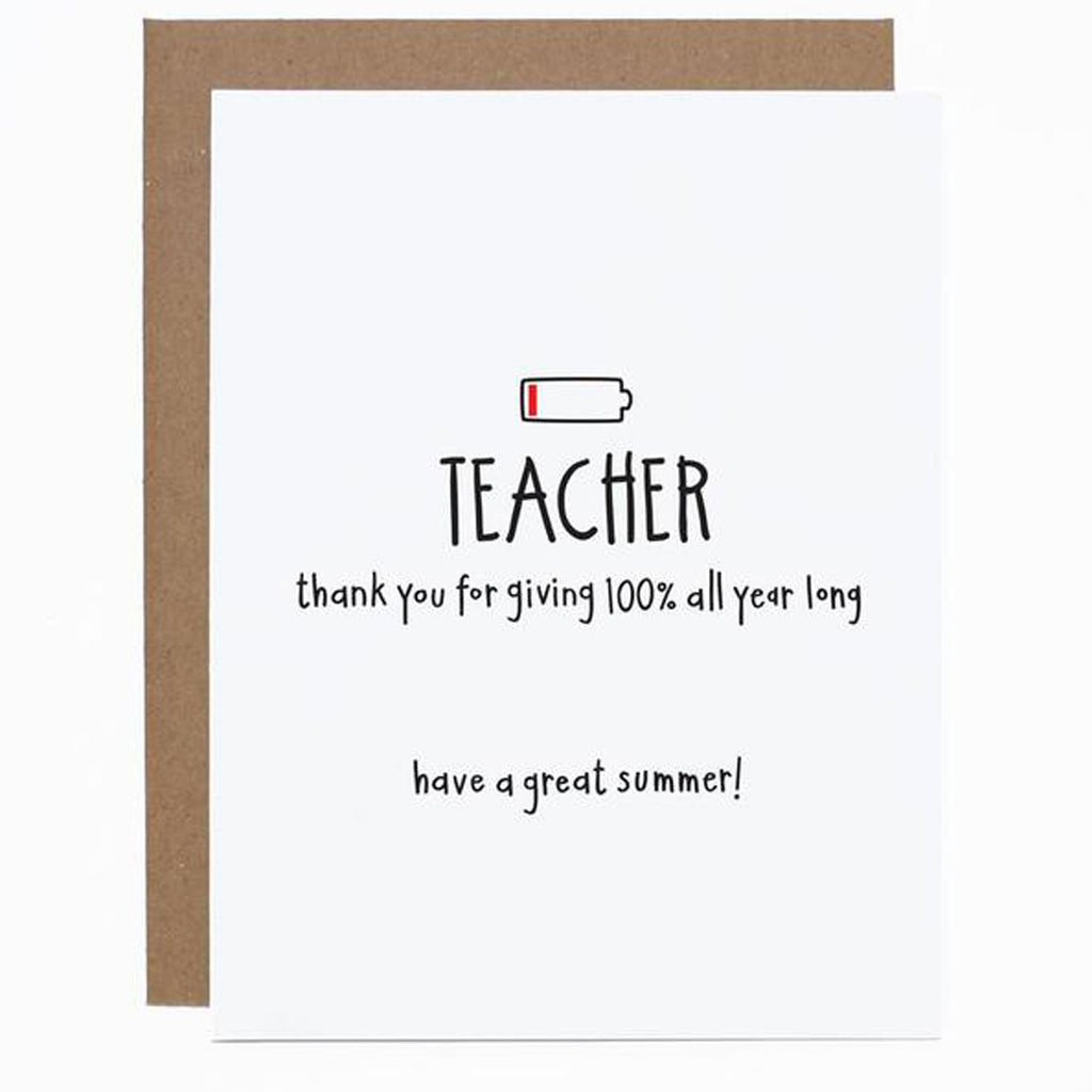 Carolyn Draws Thank You Card Teacher Greeting Card