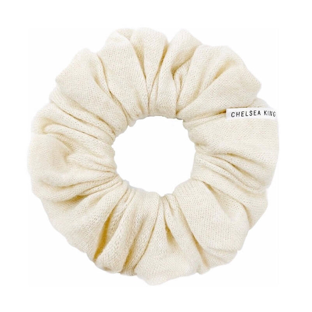 Chelsea King Cashmere Scrunchie | Cream, Rayon with Natural Fibres