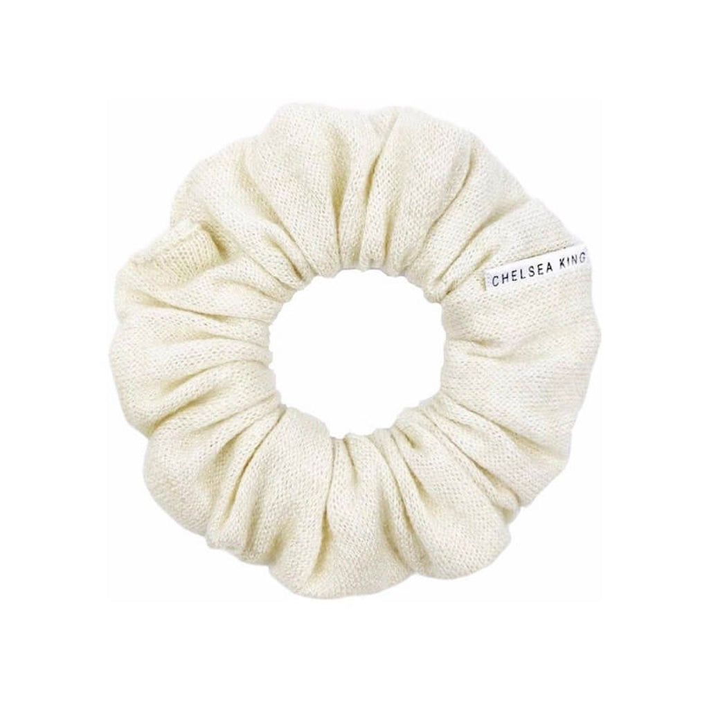 Chelsea King Cashmere Scrunchie | Cream, Rayon with Natural Fibres