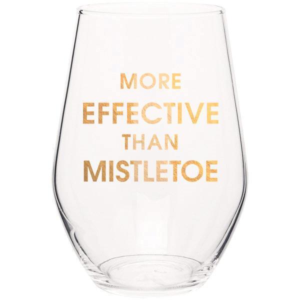Chez Gagne - Stemless Wine Glass - Effective Mistletoe