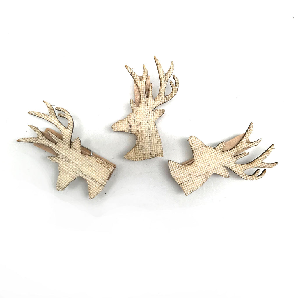 Mini Holiday Deer Clip | Wooden