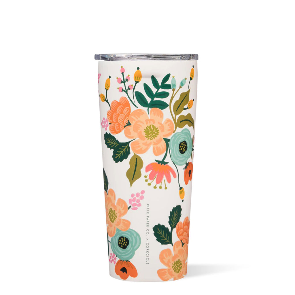 Corkcicle Tumbler 24oz Insulated Rifle Paper Collab | Gloss Cream