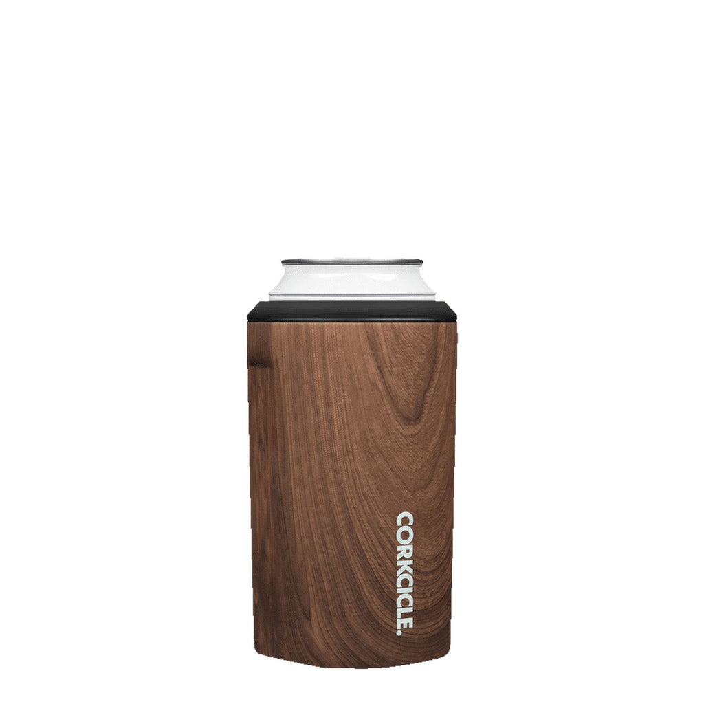 Corkcicle Can Cooler Walnut | Double Walled Stainless Steel