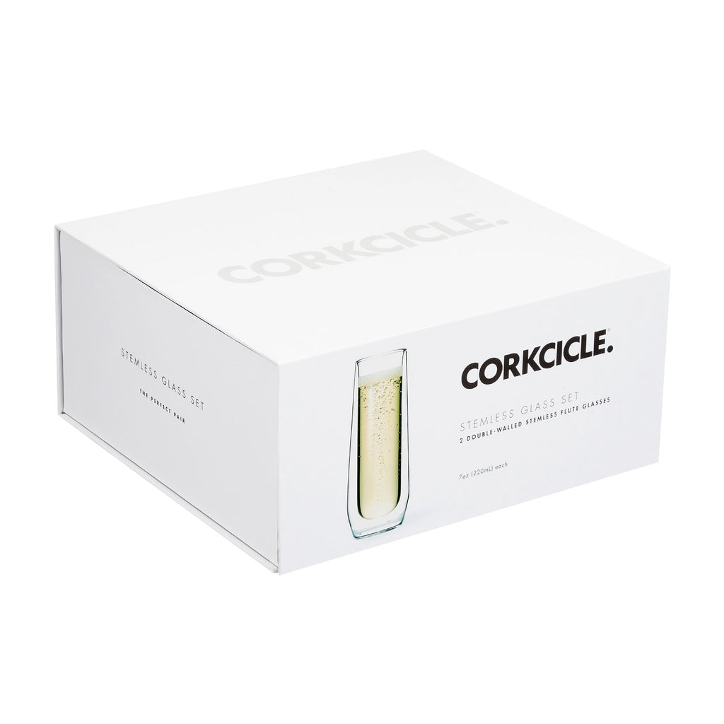 Corkcicle Glass Flute Set of 2 - 7 oz | Clear