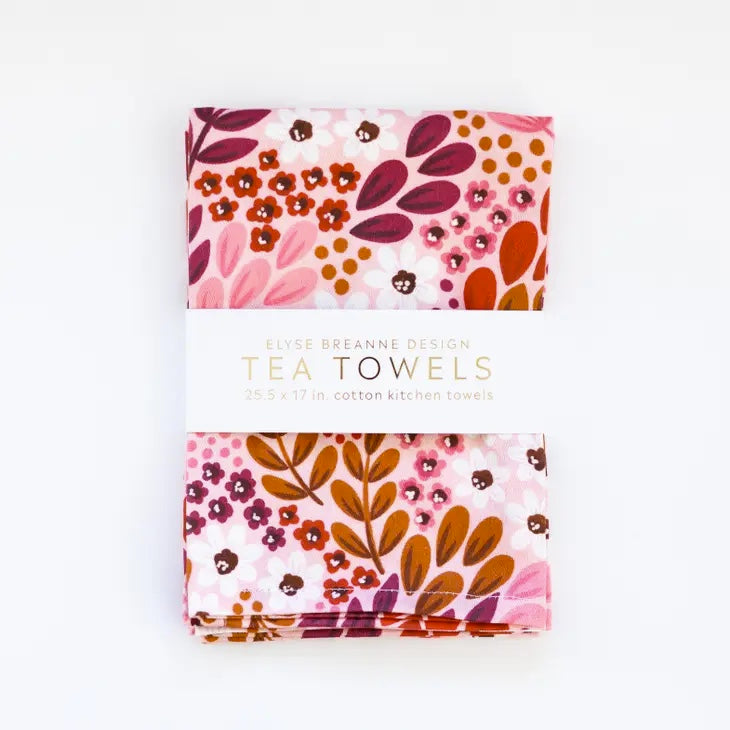 Elyse Breanne Design Tea Towel 2 Pack | Sangria Floral