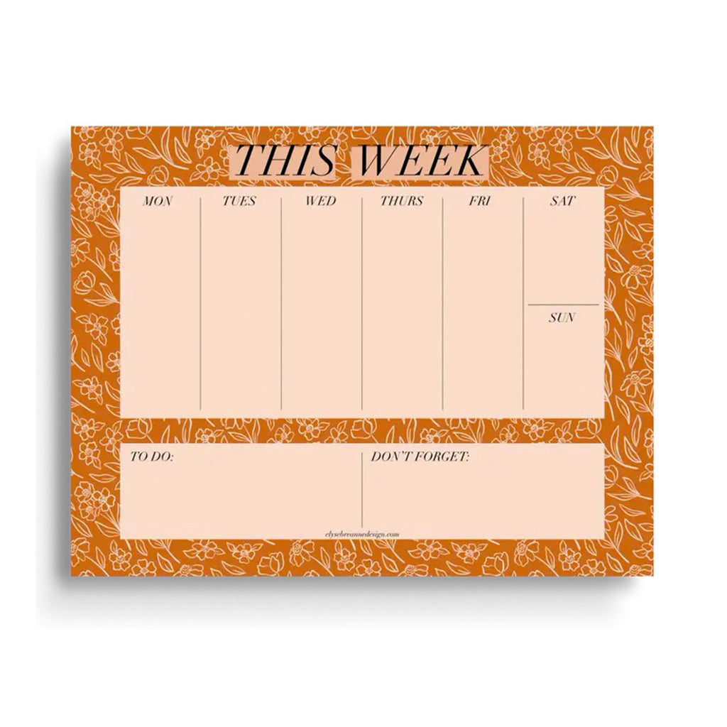 Elyse Breanne Design Weekly Planner Notepad | Terracotta Floral