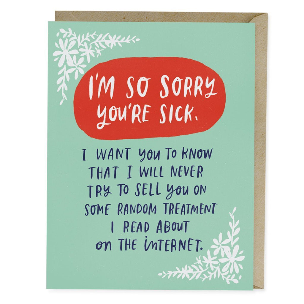 Emily McDowell Empathy Card Sorry You're Sick | Blank Inside