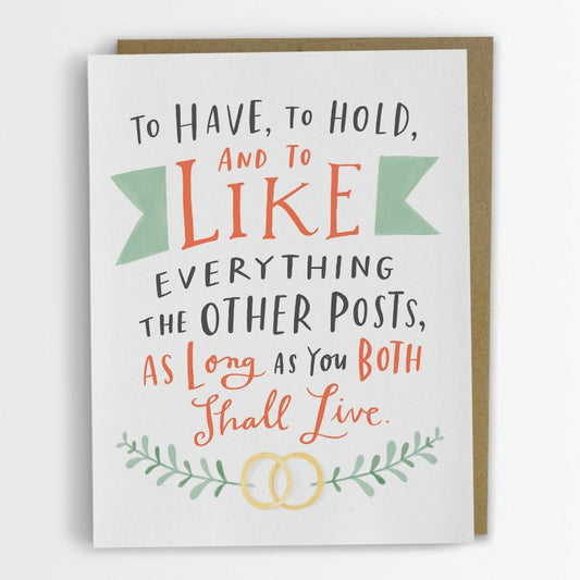 Emily McDowell Wedding Card Like Posts | Blank Inside, Made in the USA