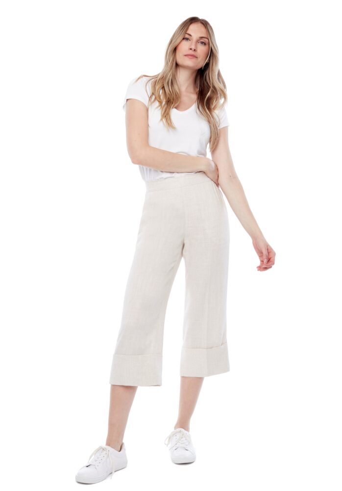 I Love Tyler Madison Crop Wide Leg Pant - Flax, Made in Canada