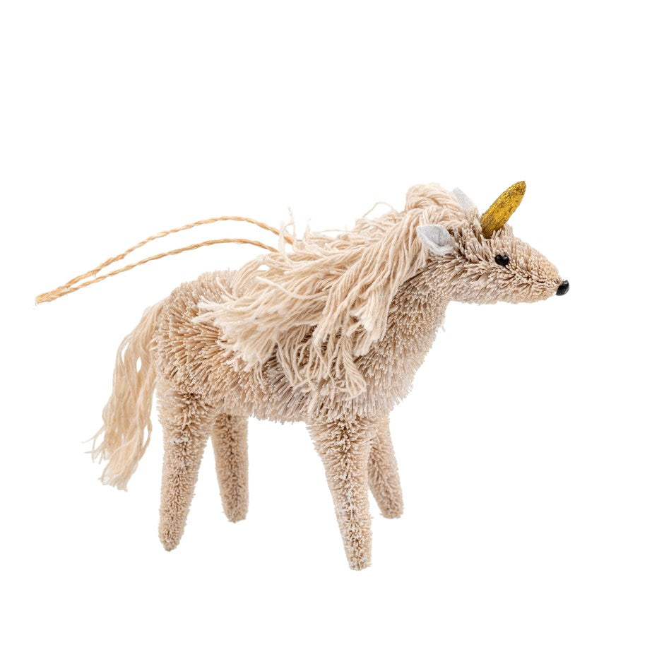 Festive Unicorn Ornament | Sustainably made from Buri