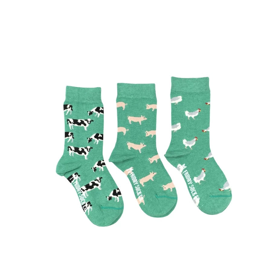 Friday Sock Co. - Kids' Mismatch Socks - Farm Animals