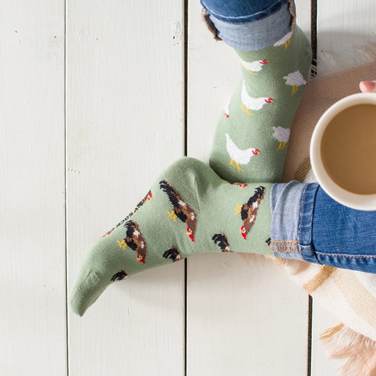 Friday Sock Co. Women's Mismatched Socks | Chicken & Rooster