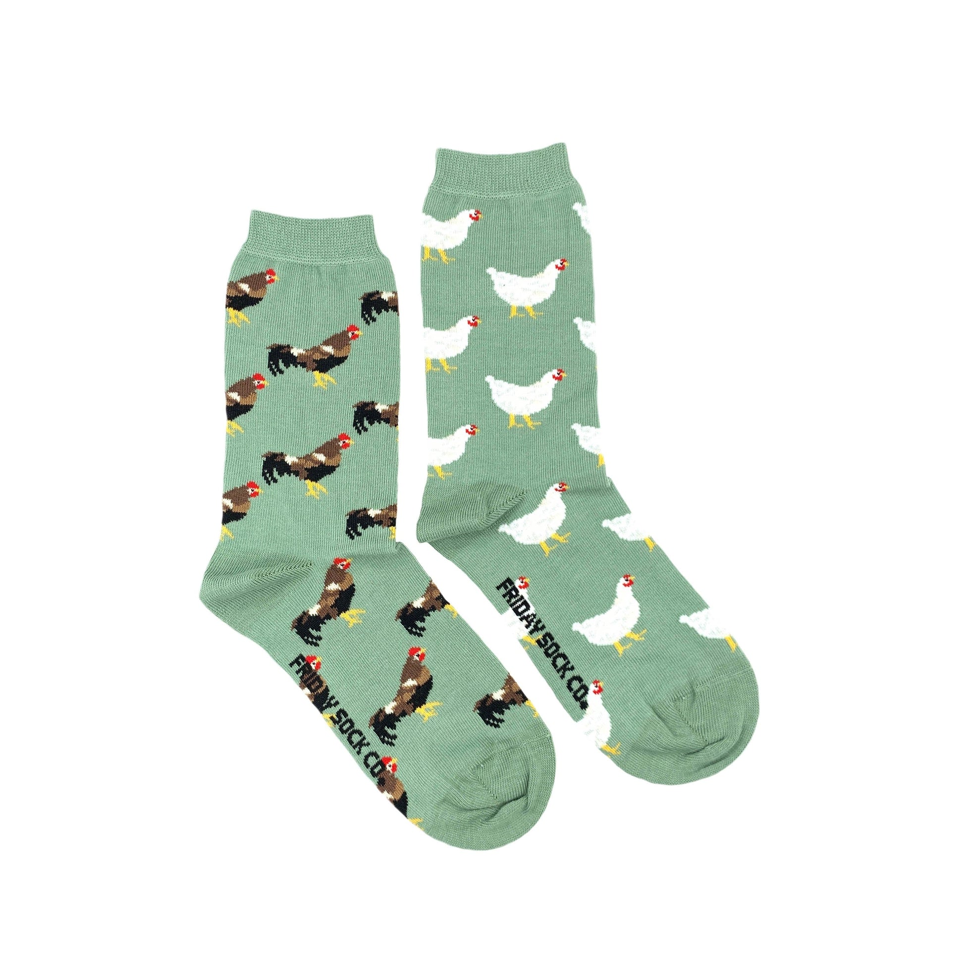 Friday Sock Co. Women's Mismatched Socks | Chicken & Rooster