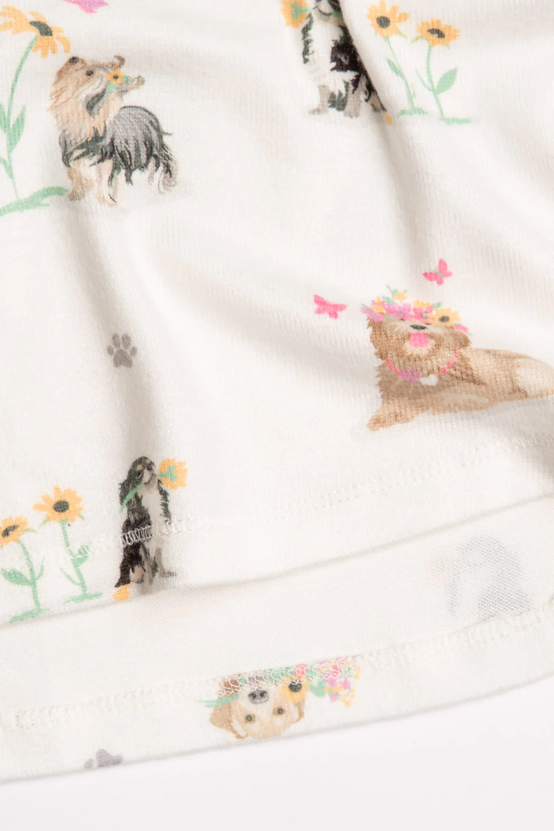 PJ Salvage Garden Party Dogs Top | Ivory, Designed in the USA