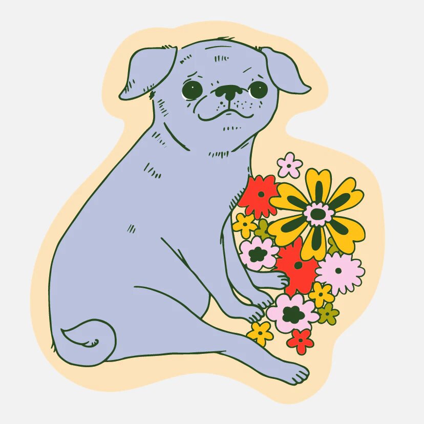 The Good Twin Sticker | Stevie the Pug, Made in California