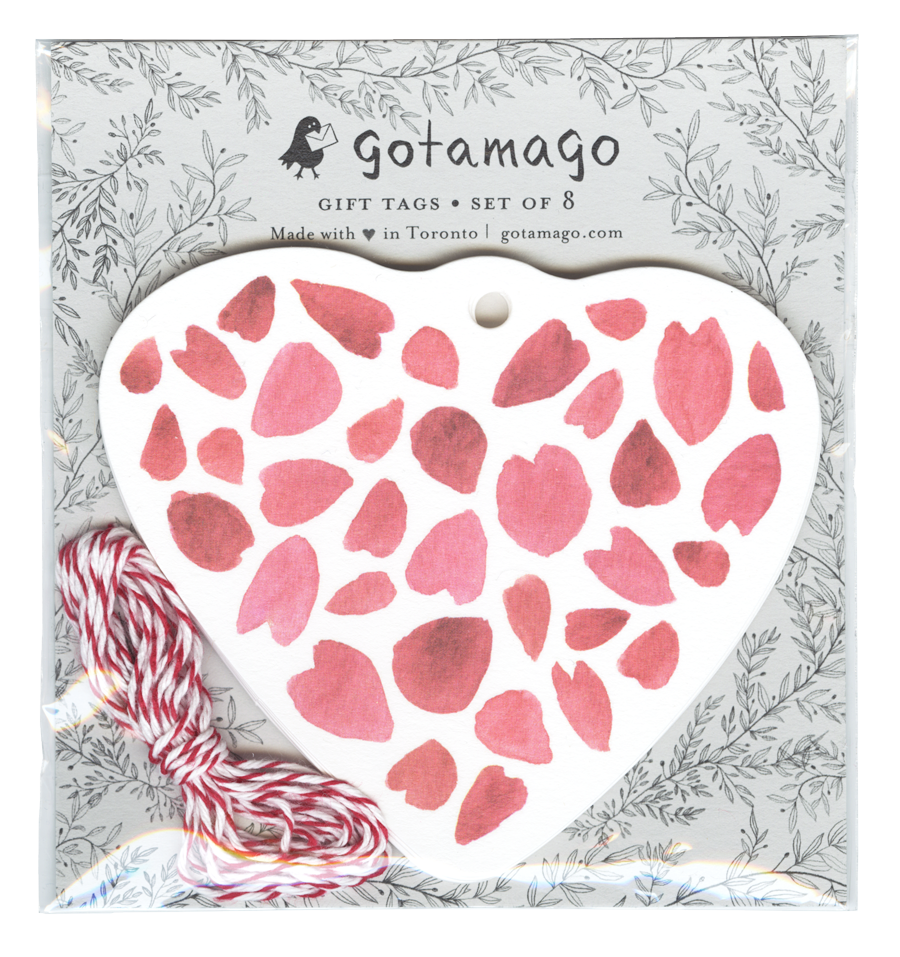 Gotamago - Sakura Heart Gift Tags - Set of 8