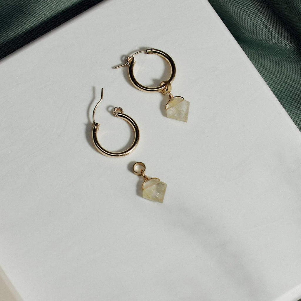 Hailey Gerrits Drake Earrings | Grey Moonstone, Made in Vancouver