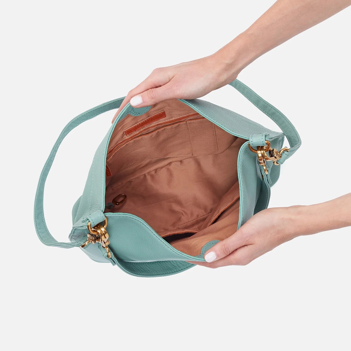 Hobo Bag - Pier Pale Green - Pebbled Hide