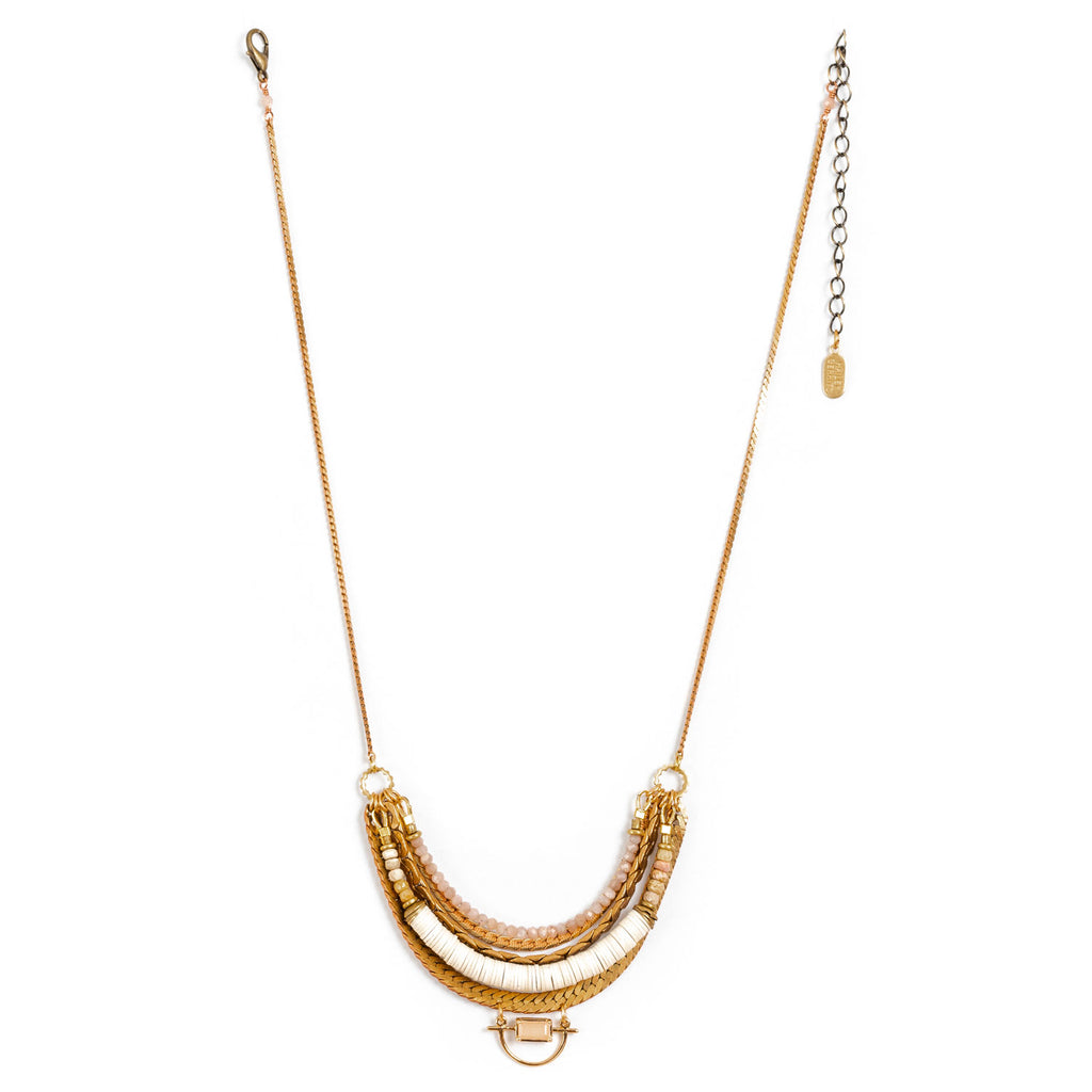 Hailey Gerrits Tenea Necklace Peach Moonstone | Handmade in Vancouver