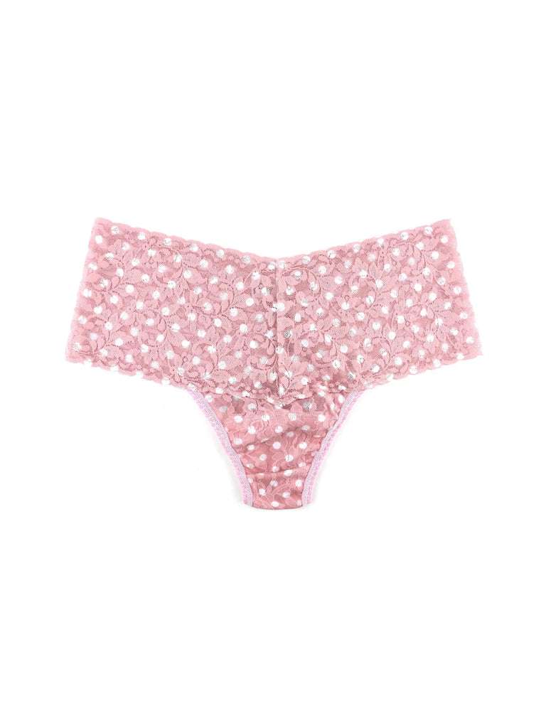 Hanky Panky Retro Lace Thong | Pink Frosting, High Waisted