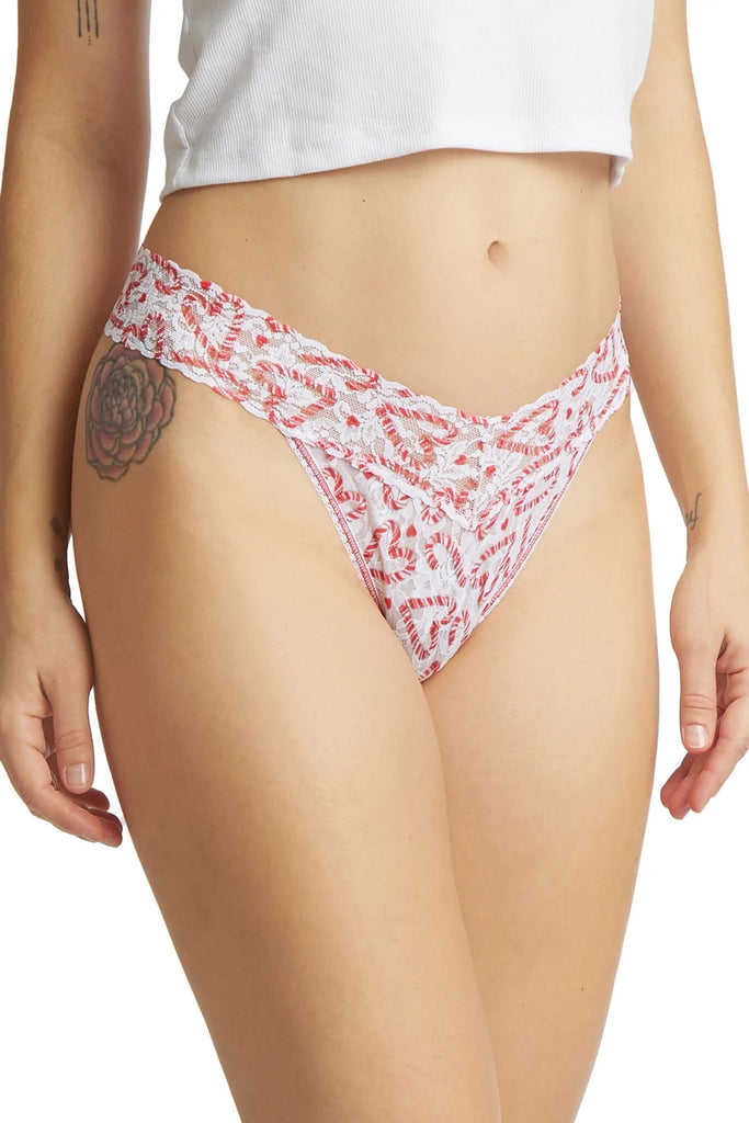 Hanky Panky Original Rise Thong - Candy Cane, One-Size