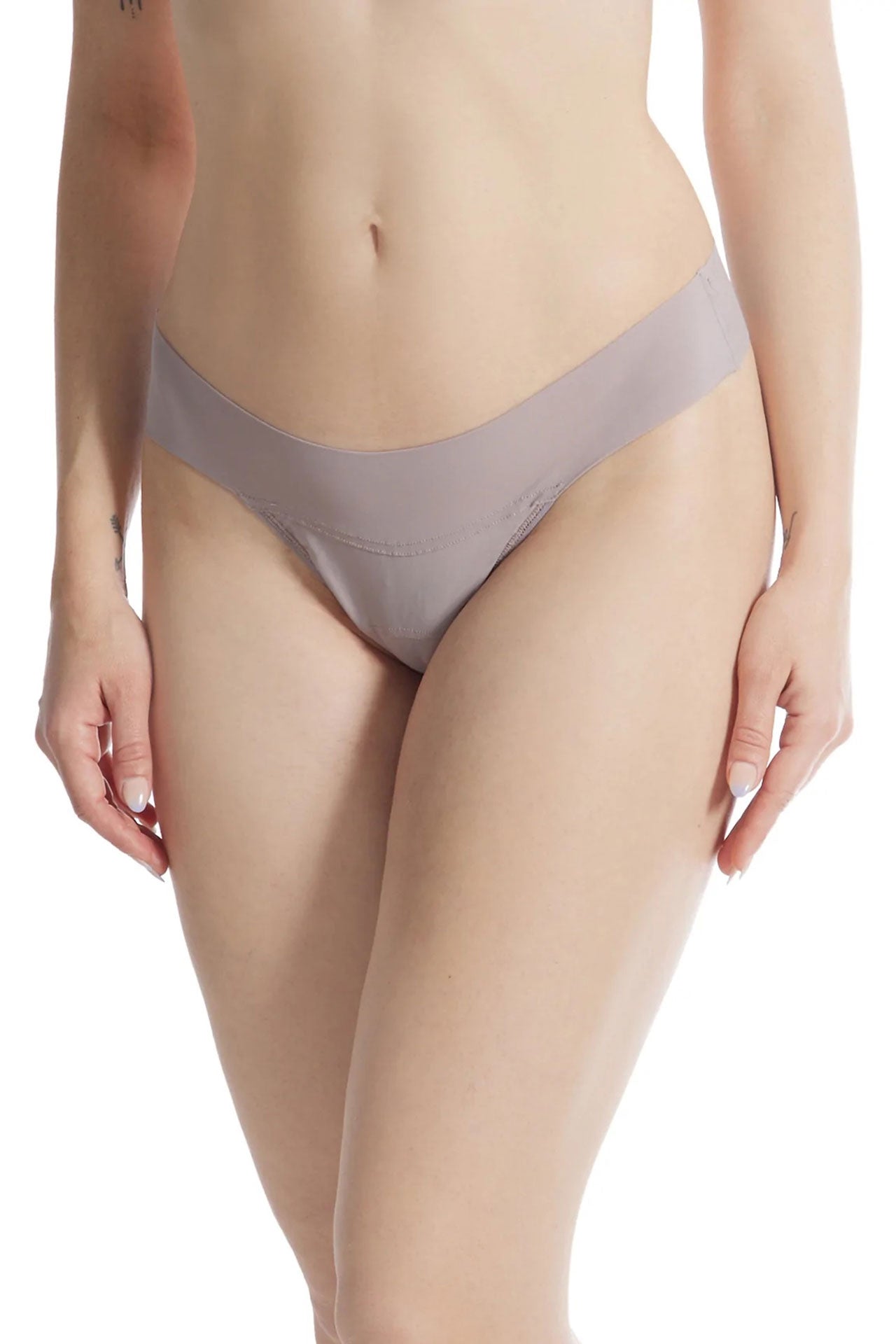 Hanky Panky Natural Rise Thong - Breathe Eve, Evening Grey, Microfibre