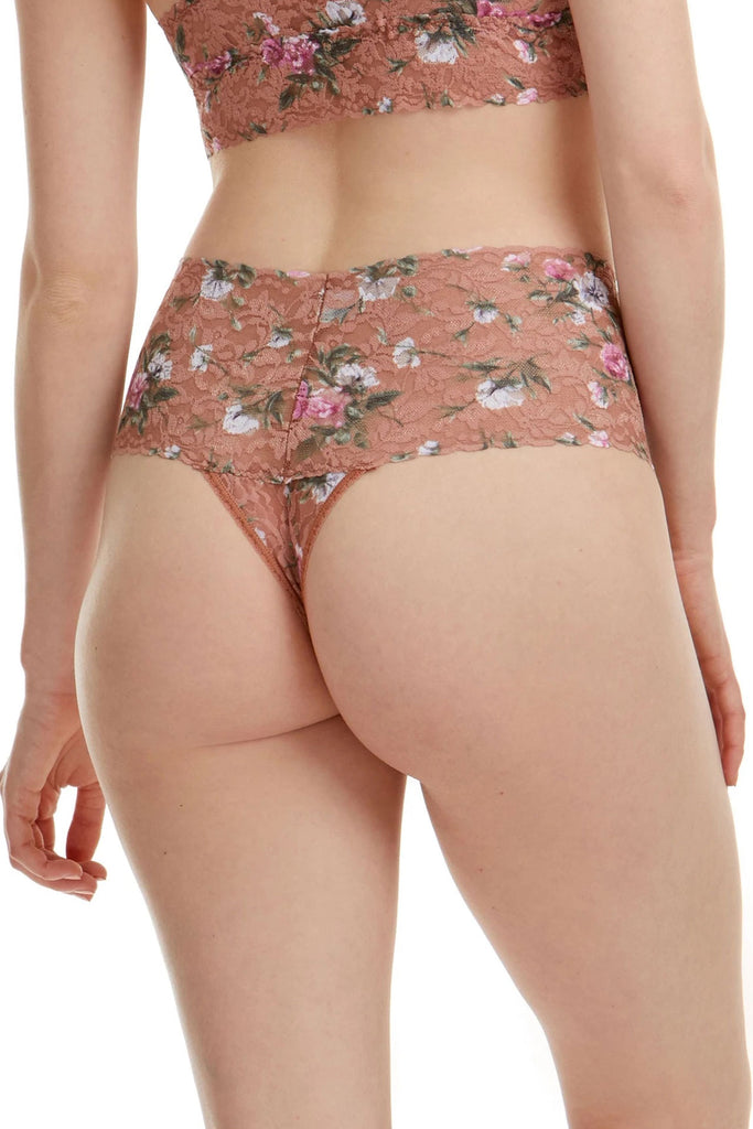 Hanky Panky Retro Lace Thong | Terracotta Rose, High Waisted