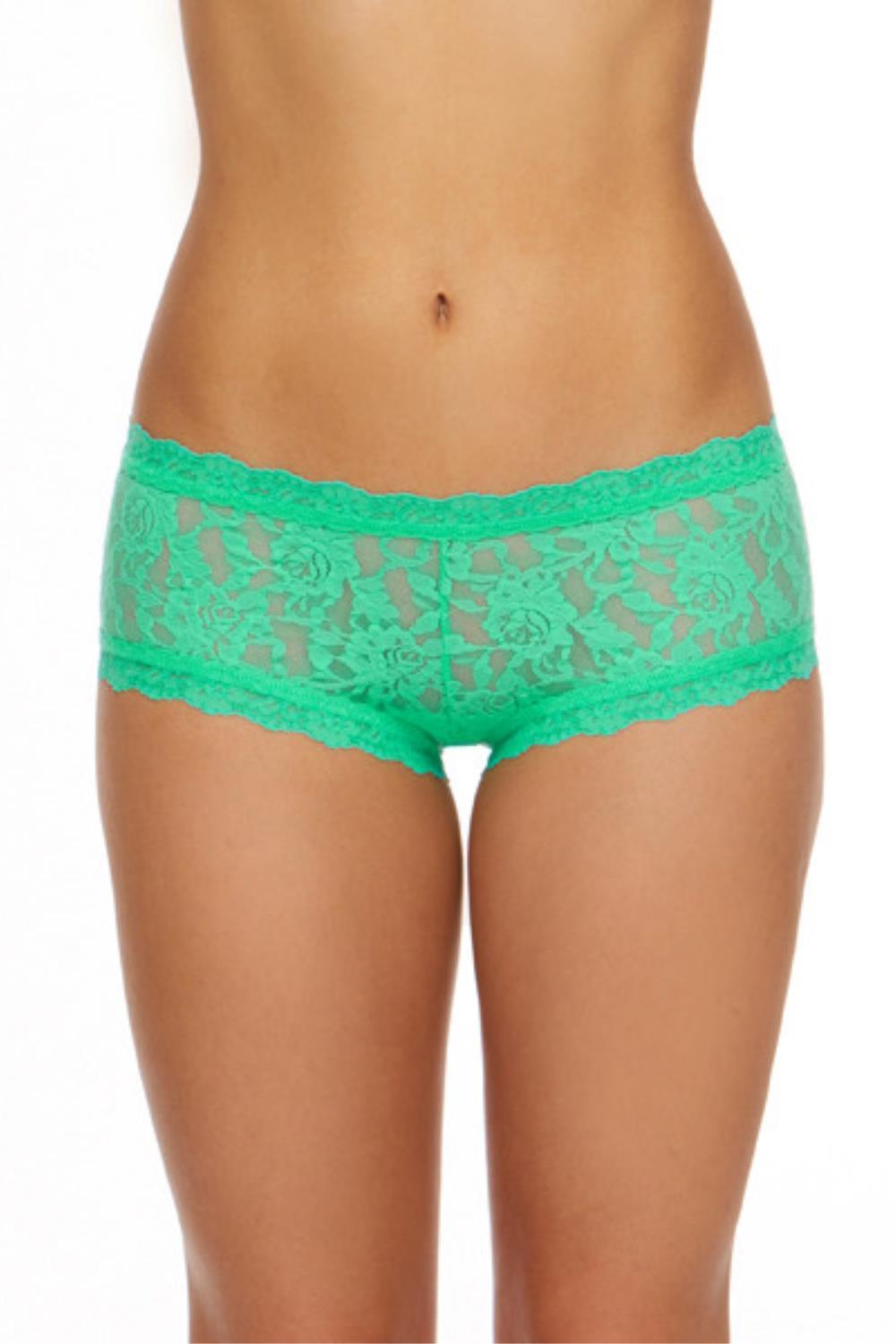 Hanky Panky Boyshort Panty Agave Green | Designed and made in the USA