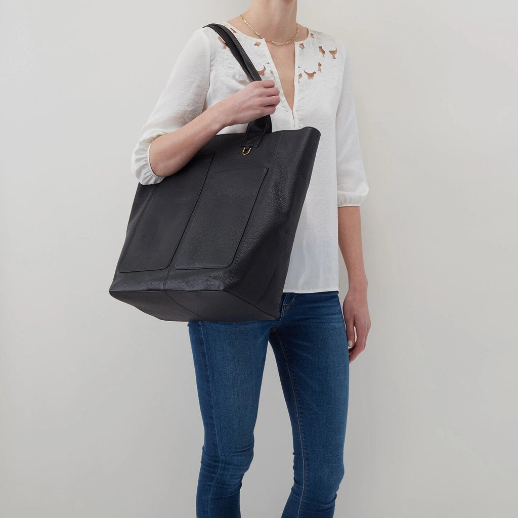 Hobo Bag Antonia Leather Tote Black | Velvet Hide