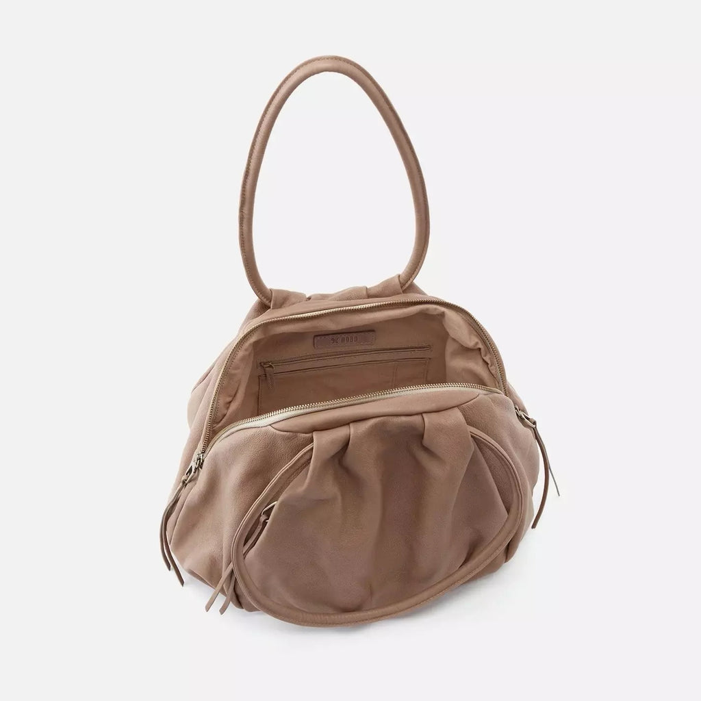 Hobo Crossbody Leather Bag Divine Taupe | Soft Leather Hide