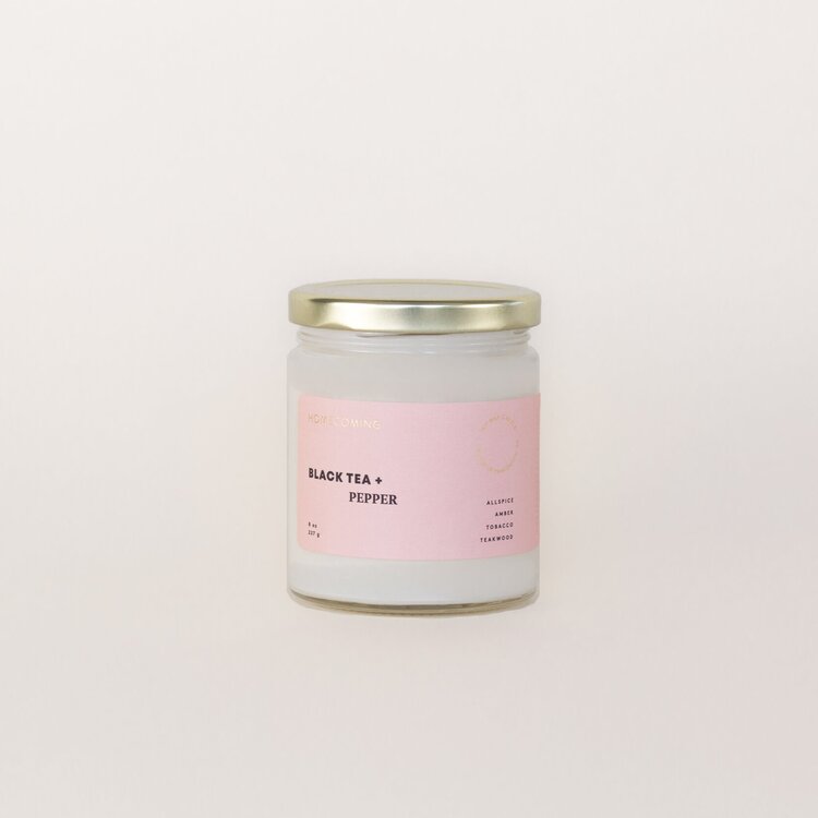 Homecoming Soy Candle | Black Tea + Pepper