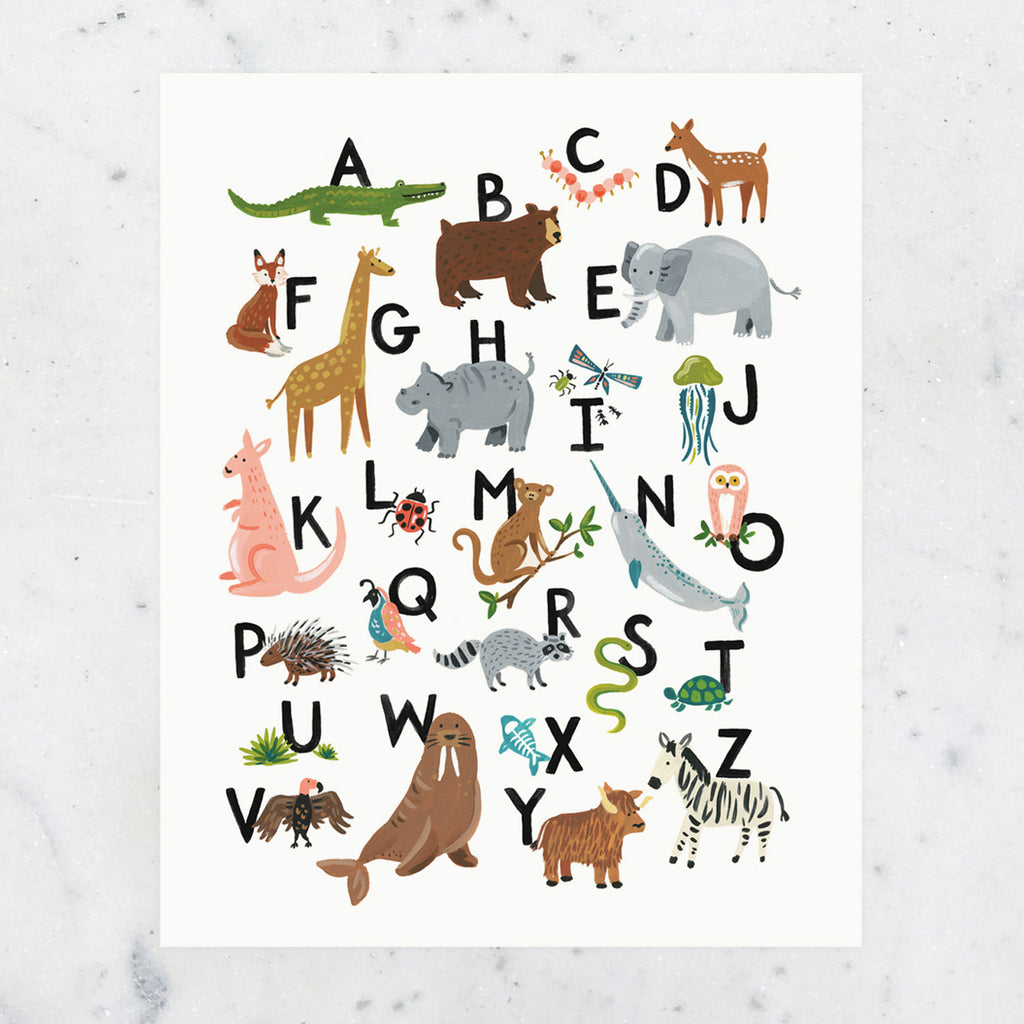 Idlewild Art Print | ABC Animals, 11" x 14"