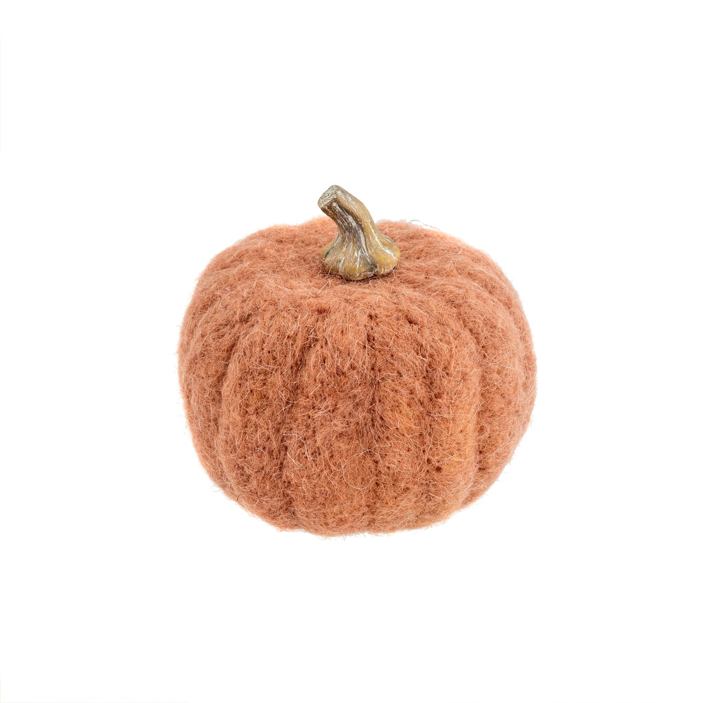 Felted Pumpkin, Felted Wool, Available in 3 Sizes | Teracotta