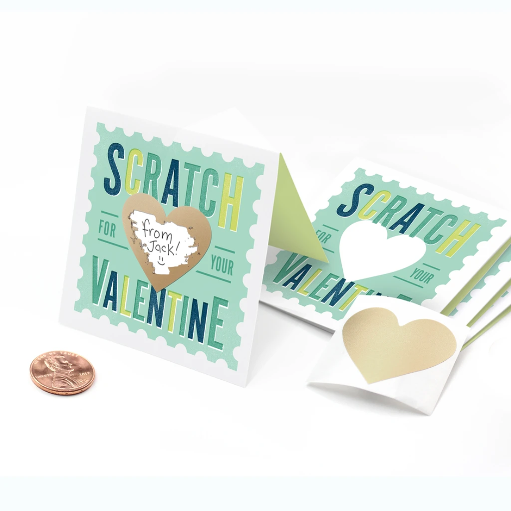 Inklings - Love Card - Scratch Off Valentines - Aqua