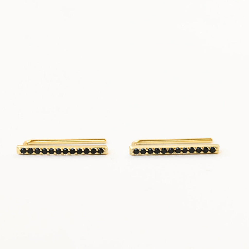 JaxKelly Pavé Ear Climber | Black, 18K Gold, Handcrafted in the USA
