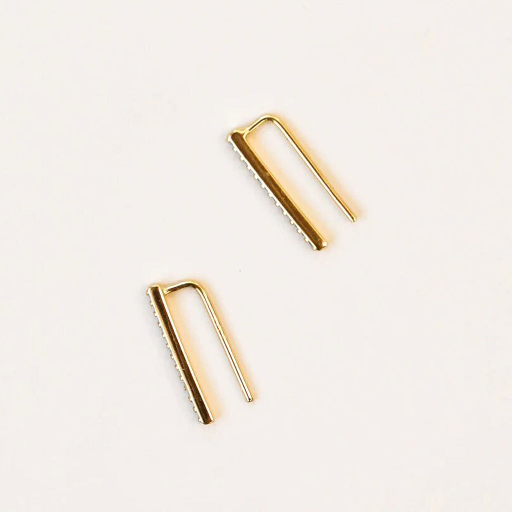 JaxKelly Pavé Ear Climber | Black, 18K Gold, Handcrafted in the USA