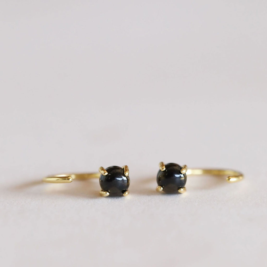 JaxKelly - Huggie Earrings - Obsidian