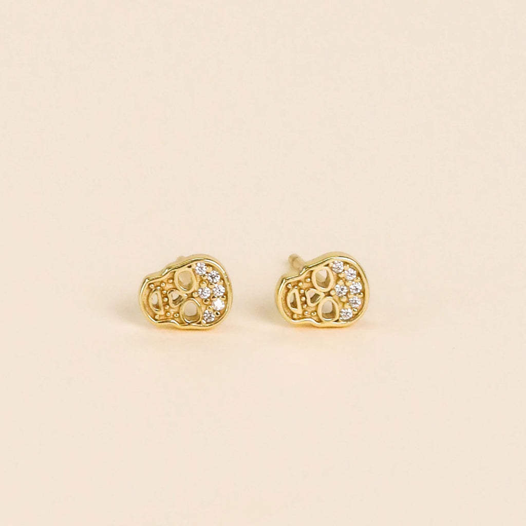 JaxKelly Stud Earrings | Pave Skull, Handcrafted in USA