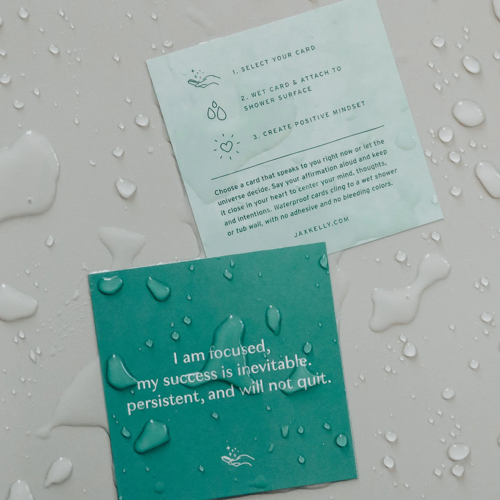 JaxKelly Shower Affirmations Cards | Abundance, Set of 20, Waterproof