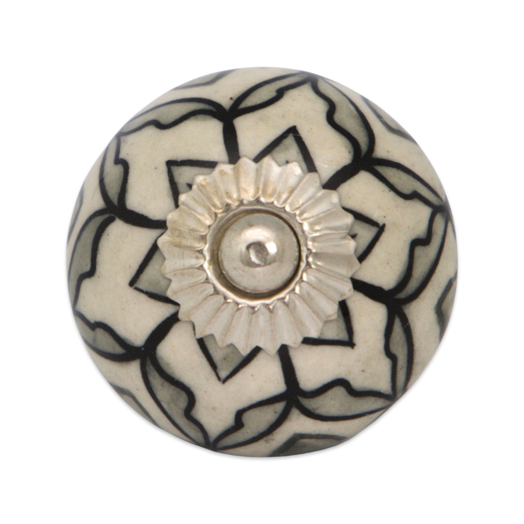 Ceramic Dresser Knob | Chantilly, Made & Hand Painted in India